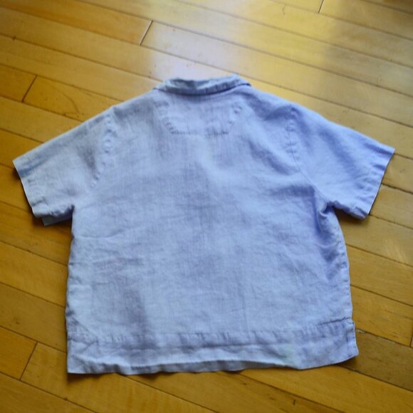 Quince 100% Linen Boxy Oversized Button Up Shirt Light Blue Size M - Picture 9 of 11